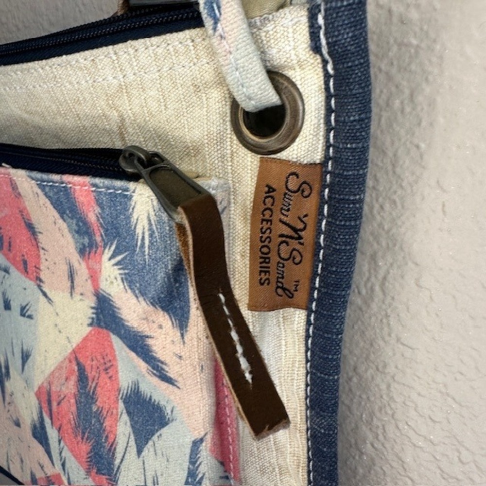 Sun N' Sand Palm‎ Trees Beach Crossbody Bag Adjustable Strap - Picture 5 of 7